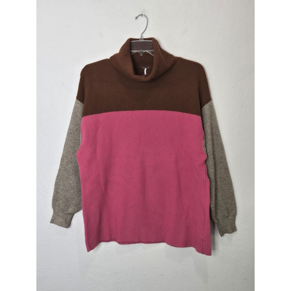 Free People Softly Structured Colorblock Sweater in Candy Pop Size M
